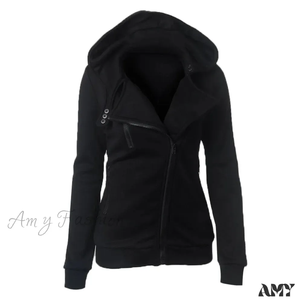Amy Fashion - Casual Simple Zipper Basic Jackets