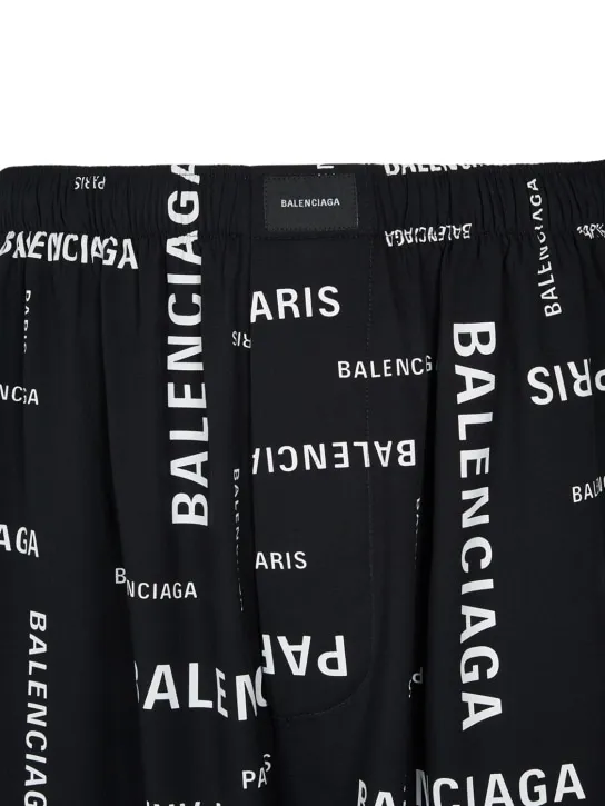 Balenciaga   Paris allover viscose poplin pants 