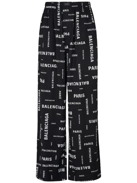 Balenciaga   Paris allover viscose poplin pants 