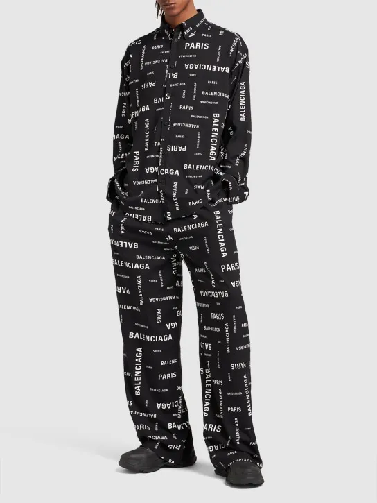 Balenciaga   Paris allover viscose poplin pants 