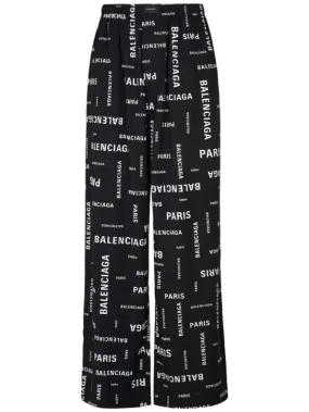 Balenciaga   Paris allover viscose poplin pants 