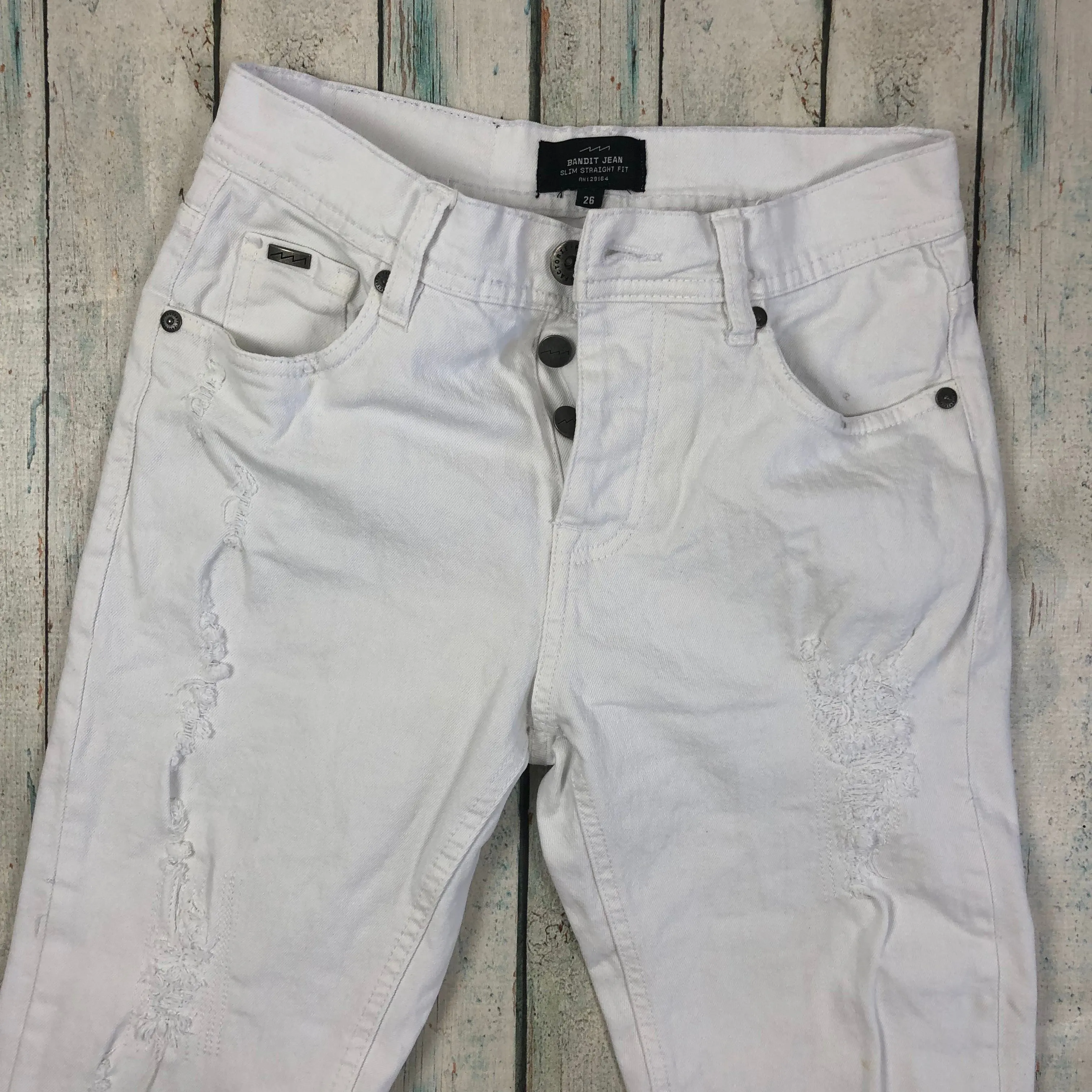 Bandit Jean White Ripped Skinny Jeans -Size 26
