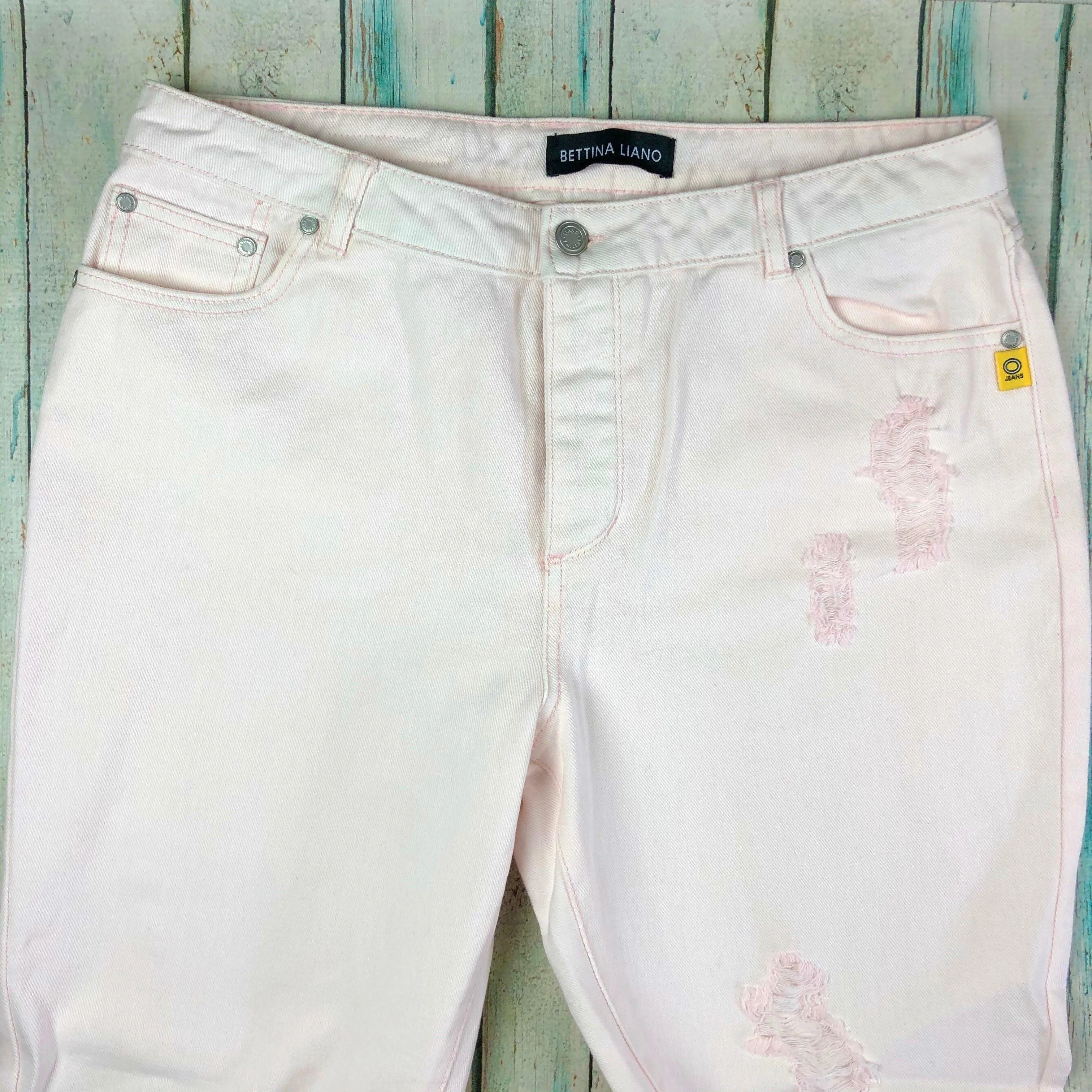 Bettina Liano Blush Pink Ripped Jeans- Size 12