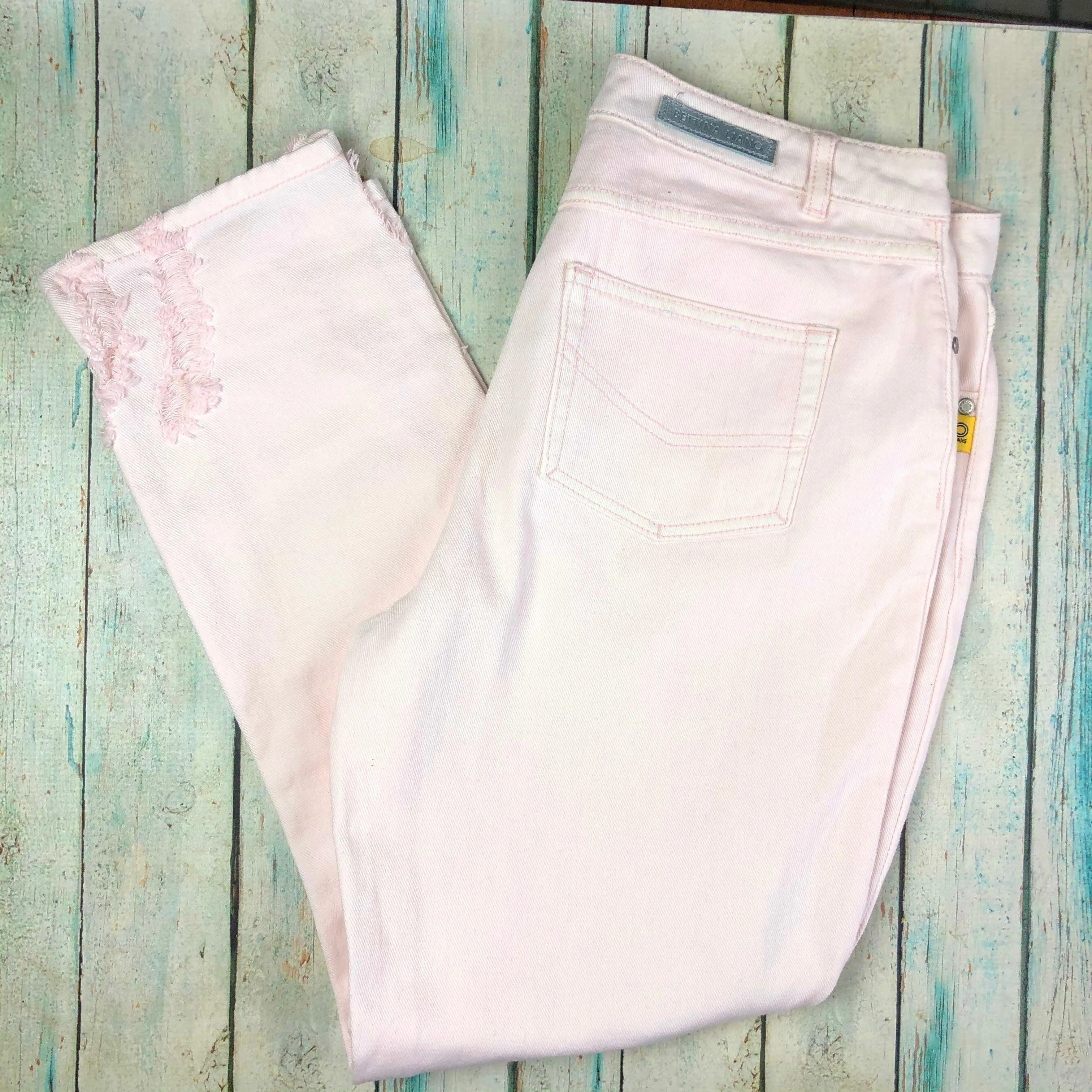 Bettina Liano Blush Pink Ripped Jeans- Size 12