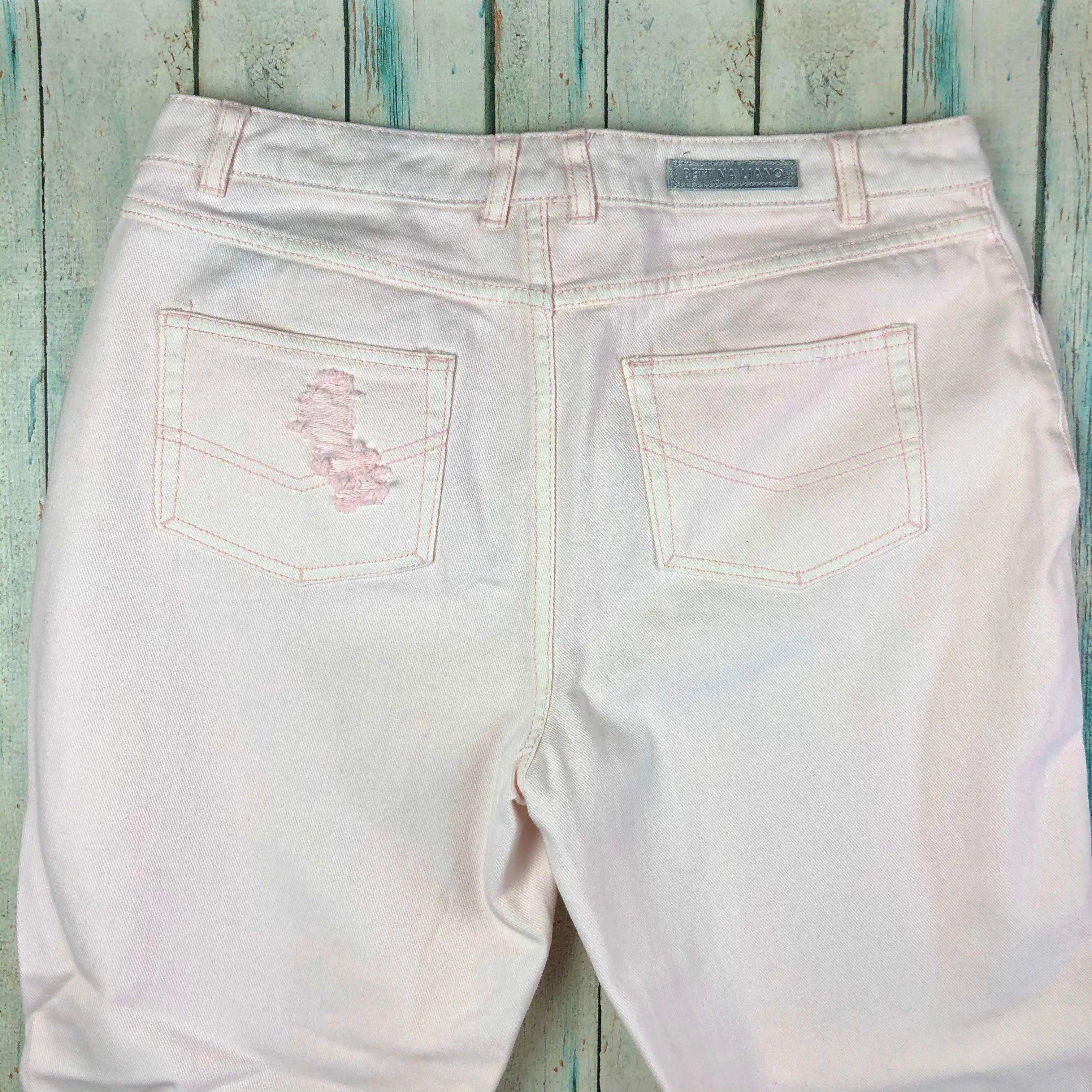 Bettina Liano Blush Pink Ripped Jeans- Size 12