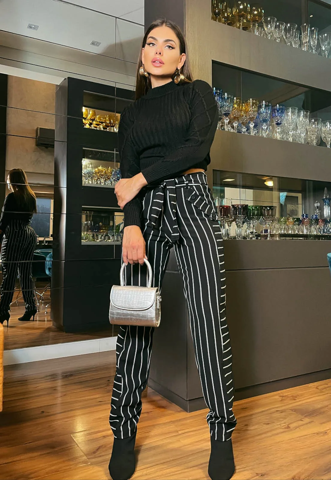 BLACK TAILORED TROUSERS