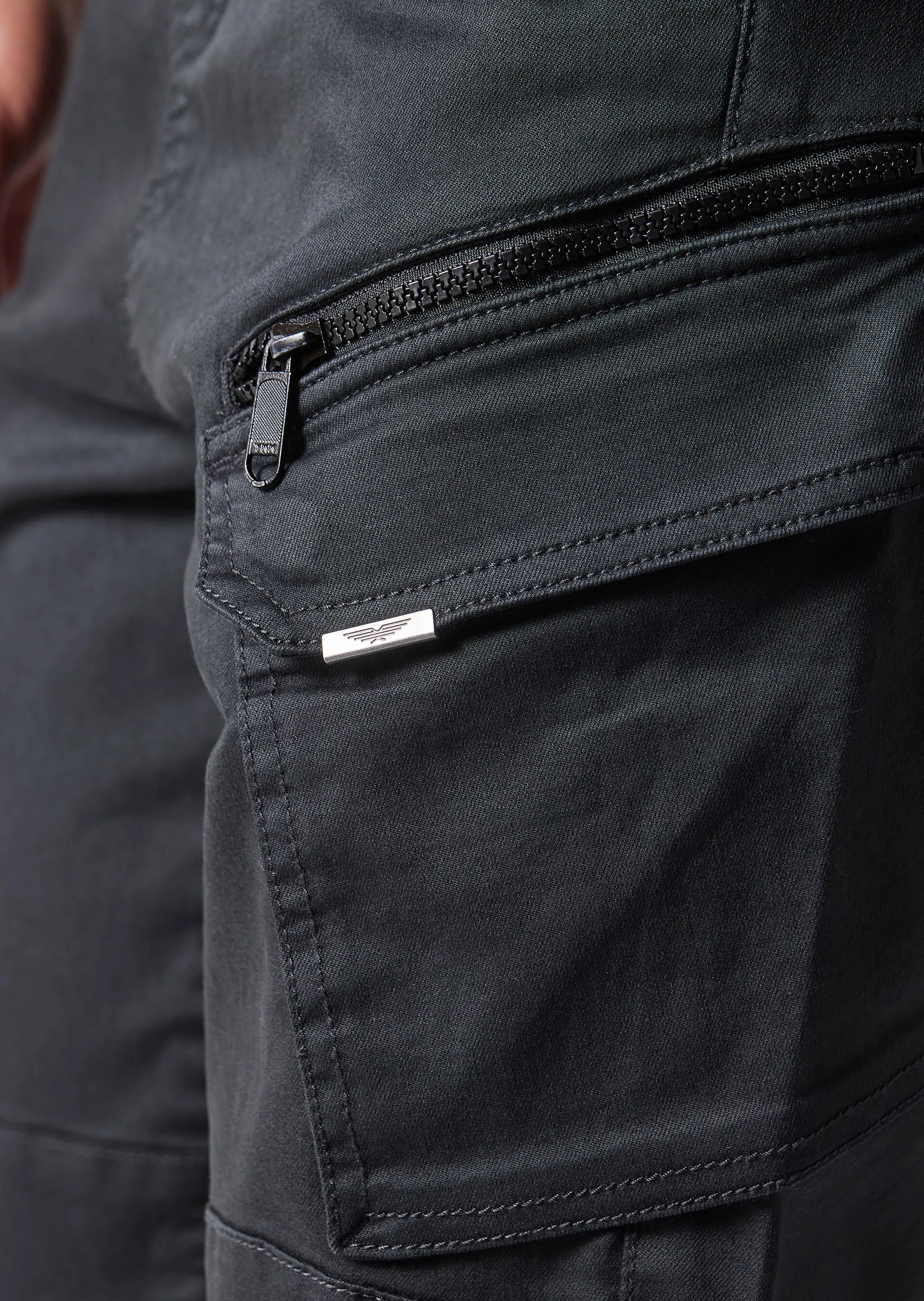 Bonetti Charcoal Slim Fit Cuffed Cargos