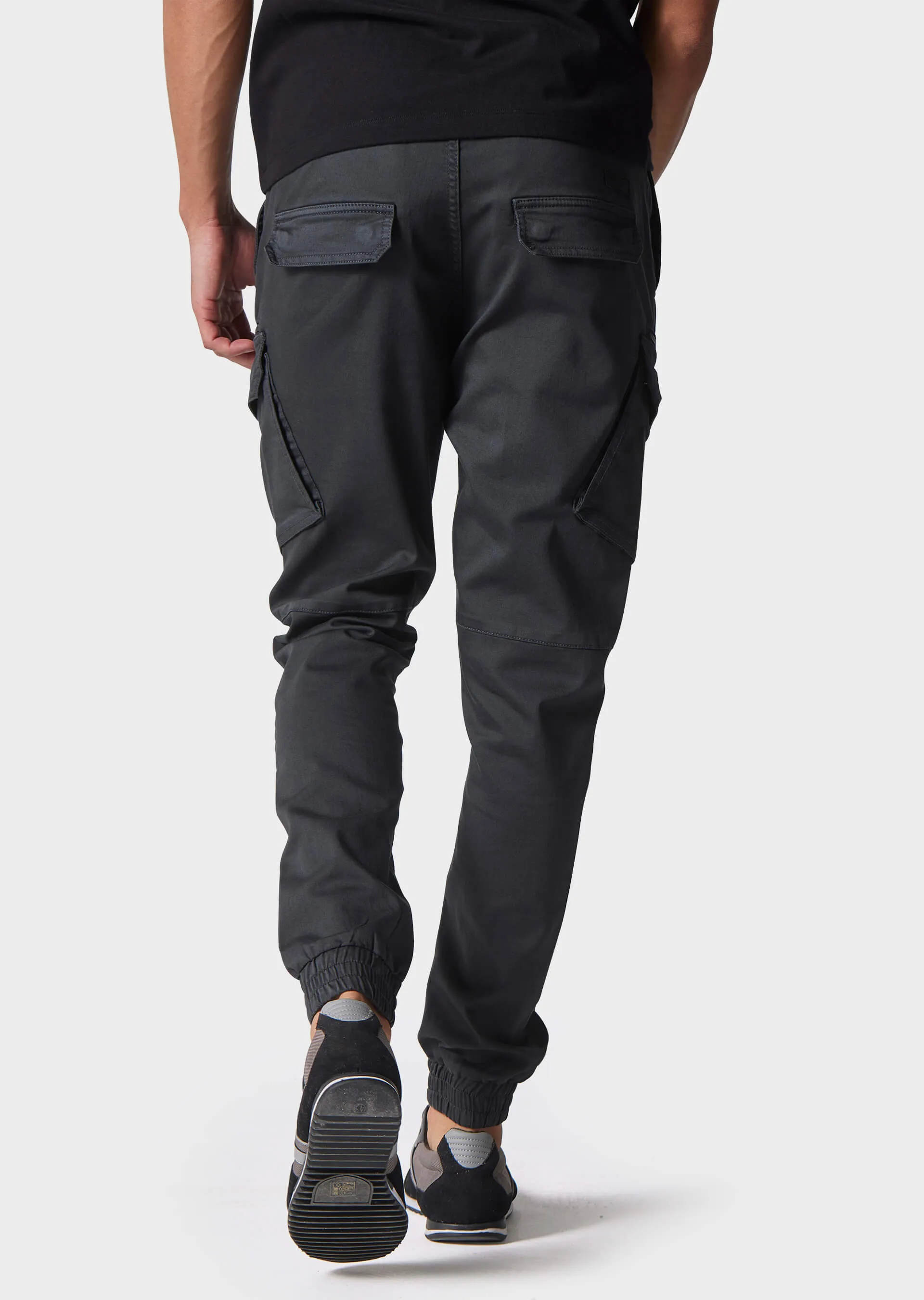 Bonetti Charcoal Slim Fit Cuffed Cargos