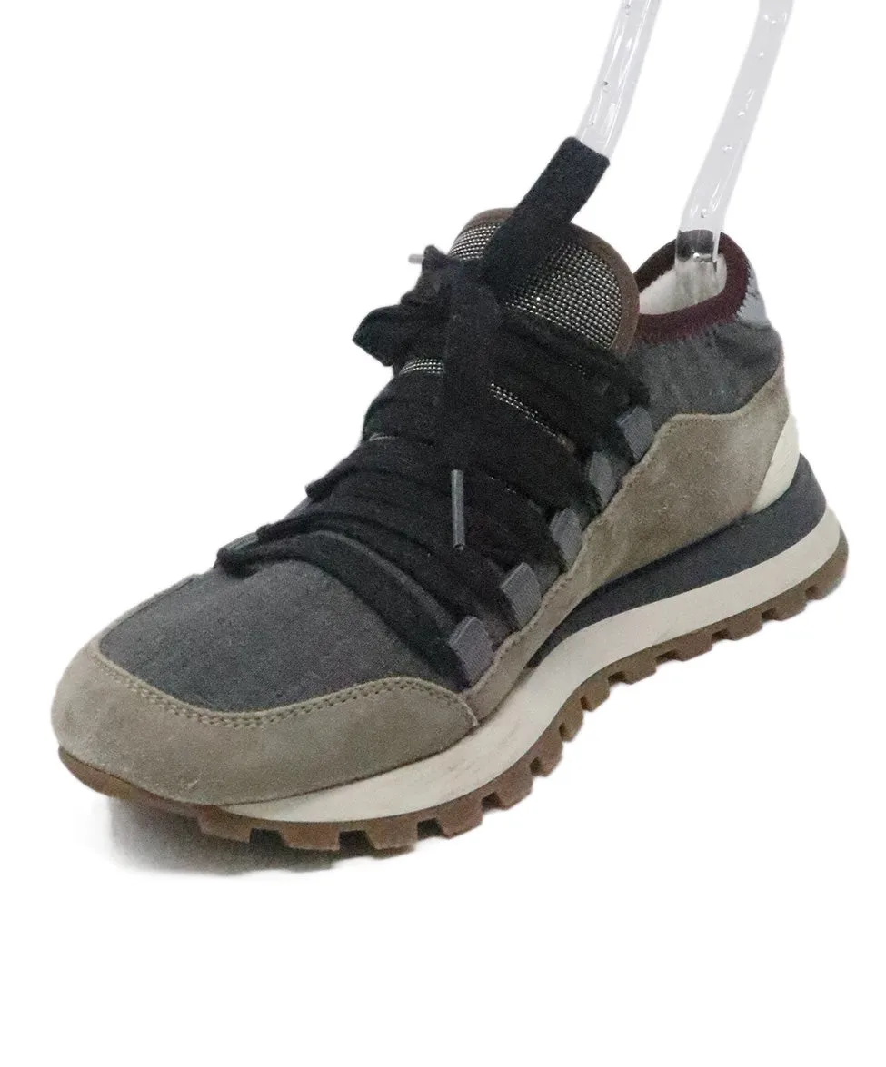 Brunello Cucinelli Grey Suede Sneakers sz 7