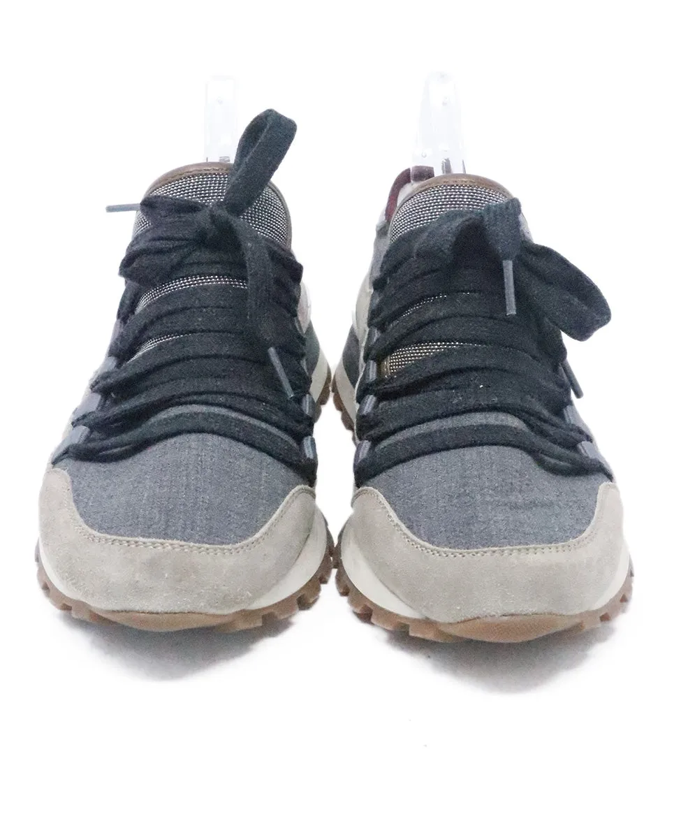 Brunello Cucinelli Grey Suede Sneakers sz 7