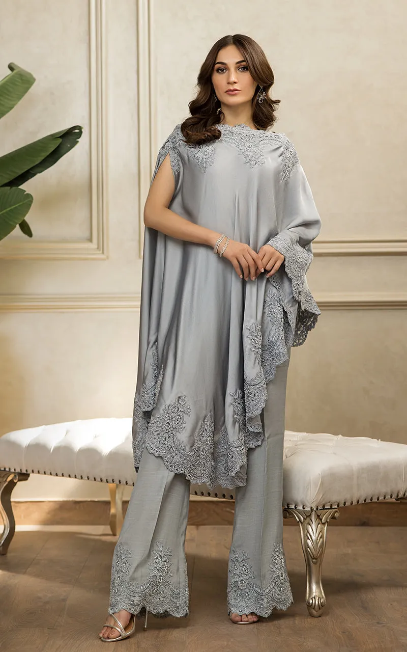 Chamois Embroidered Kaftan With Trouser