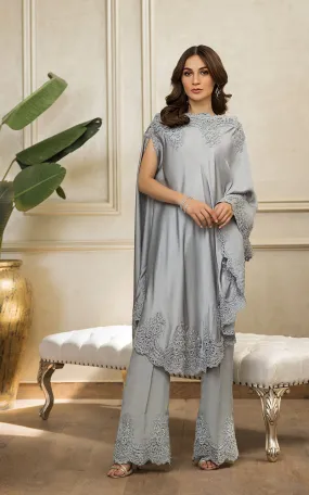 Chamois Embroidered Kaftan With Trouser