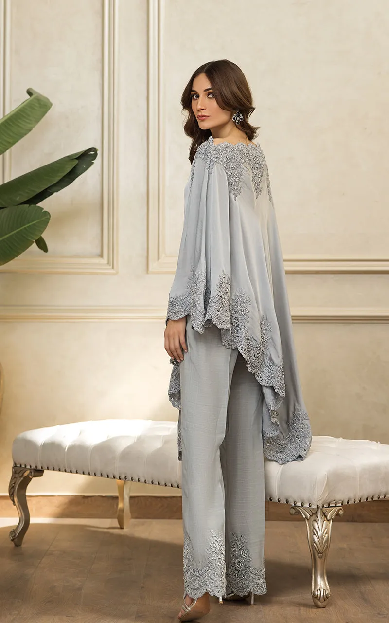 Chamois Embroidered Kaftan With Trouser
