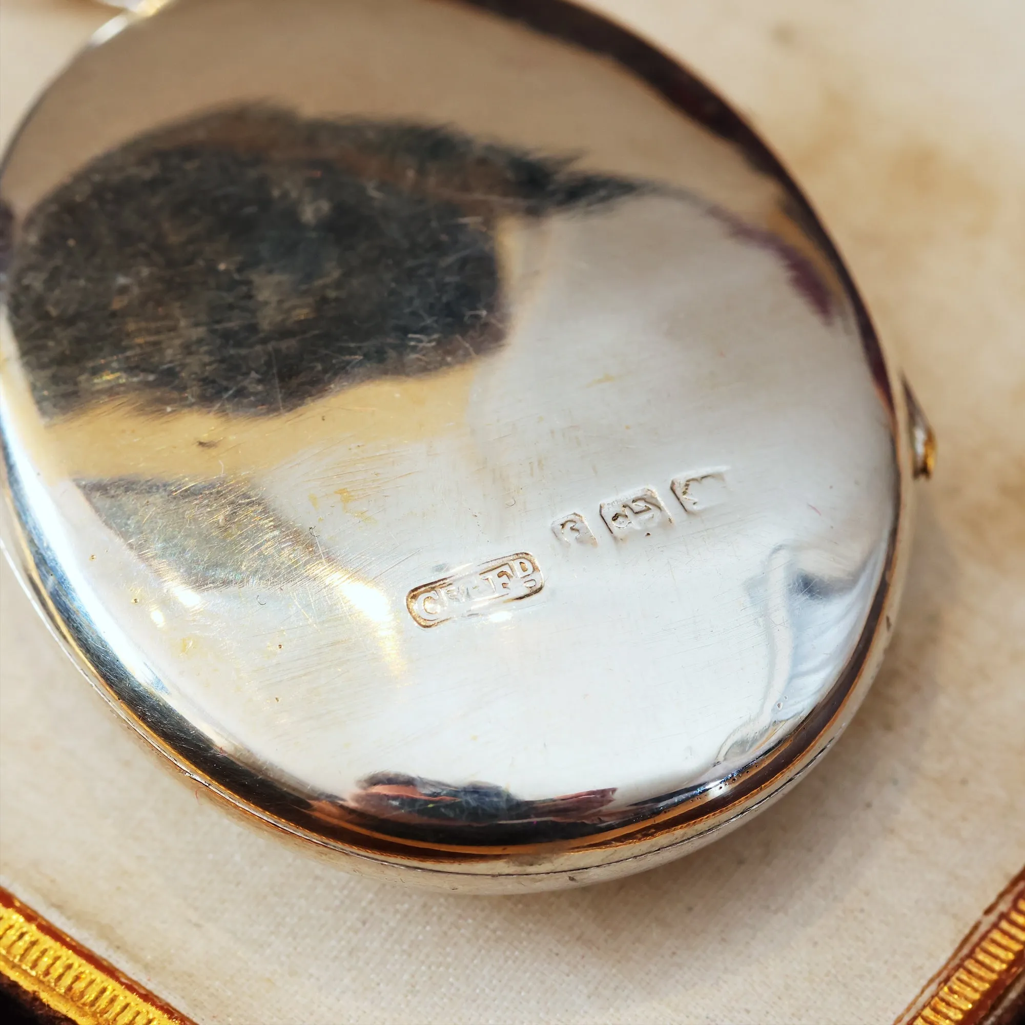 Date 1880 Victorian Silver Locket & Chain