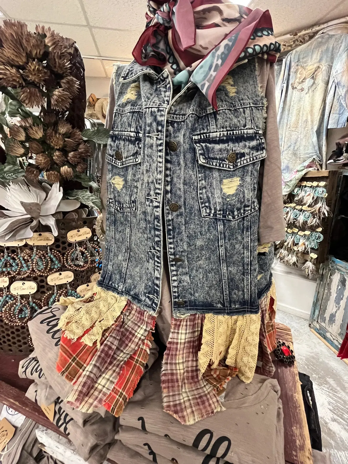 Denim Rag Vest  LAST ONE !