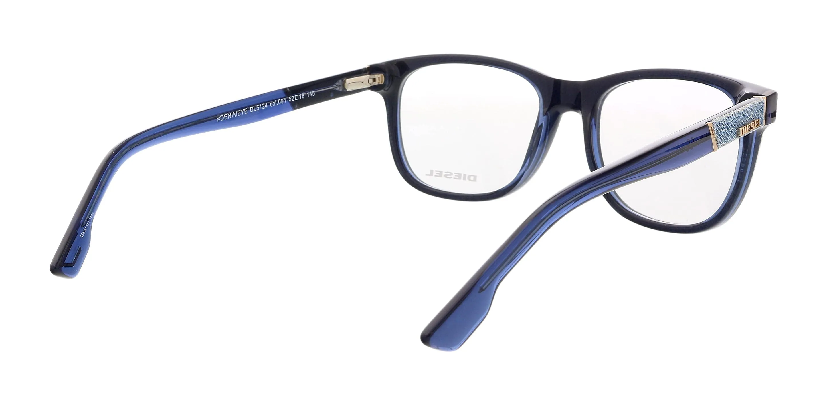 Diesel DL5124 Denim/Matte Blue Modified Square Eyeglasses