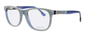Diesel DL5124 Denim/Matte Blue Modified Square Eyeglasses
