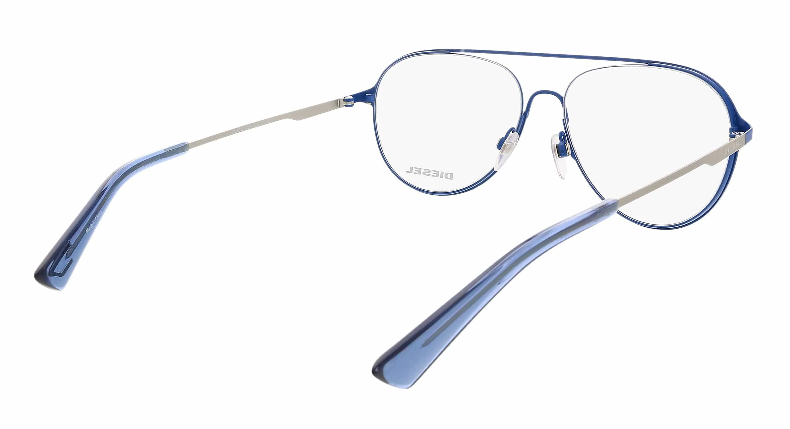 Diesel DL5322 Matte Blue Semi-Rimless Round Eyeglasses