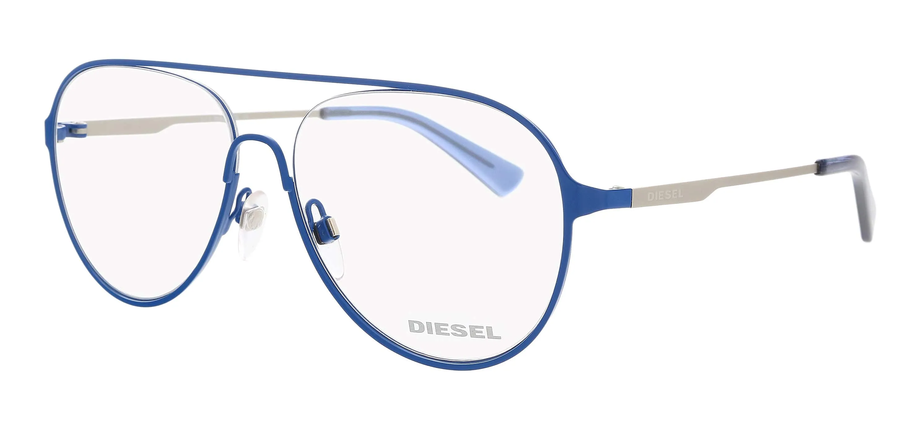 Diesel DL5322 Matte Blue Semi-Rimless Round Eyeglasses