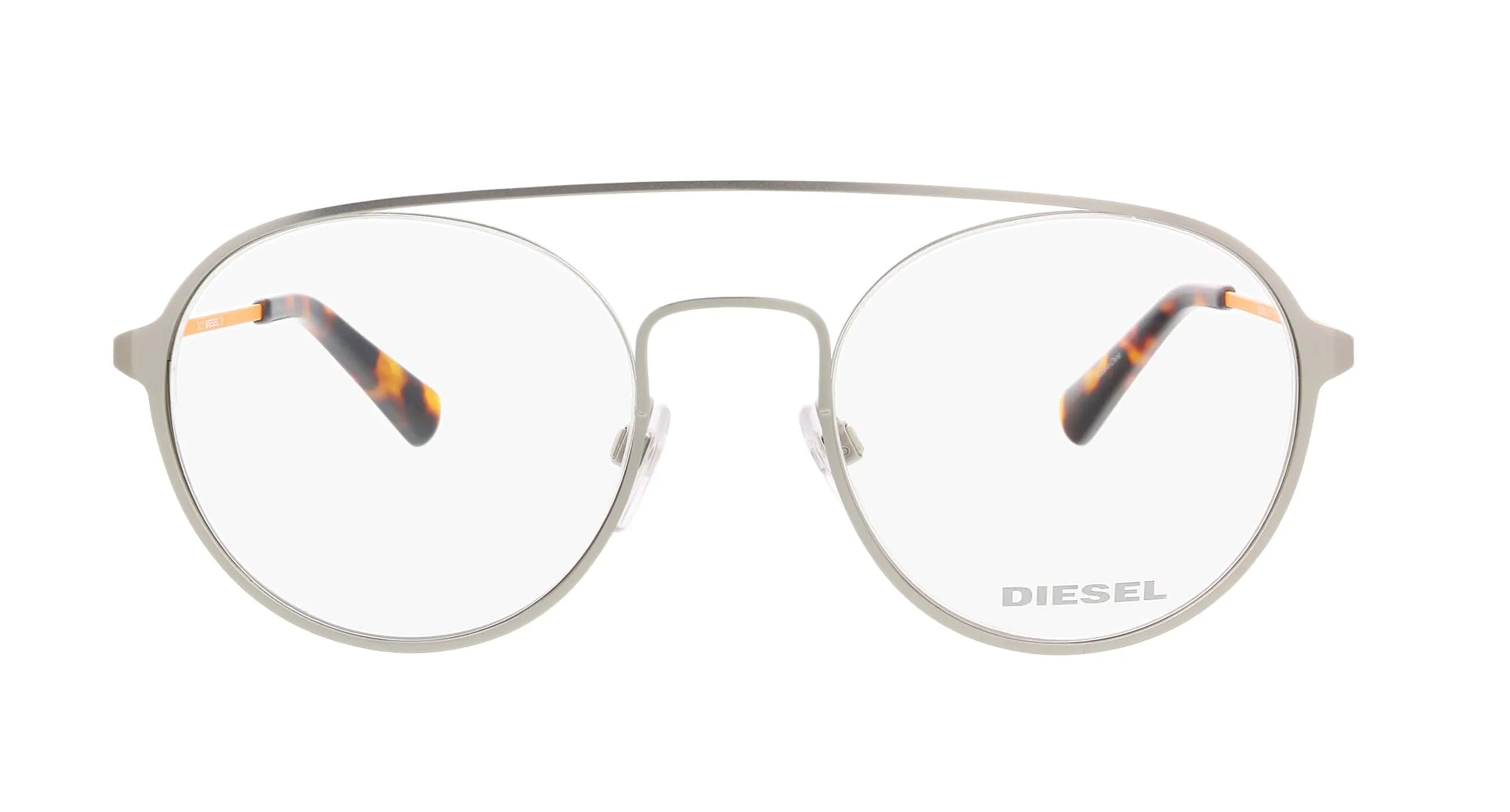 Diesel DL5323 Matte Palladium Semi-Rimless Round Eyeglasses