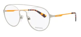 Diesel DL5323 Matte Palladium Semi-Rimless Round Eyeglasses