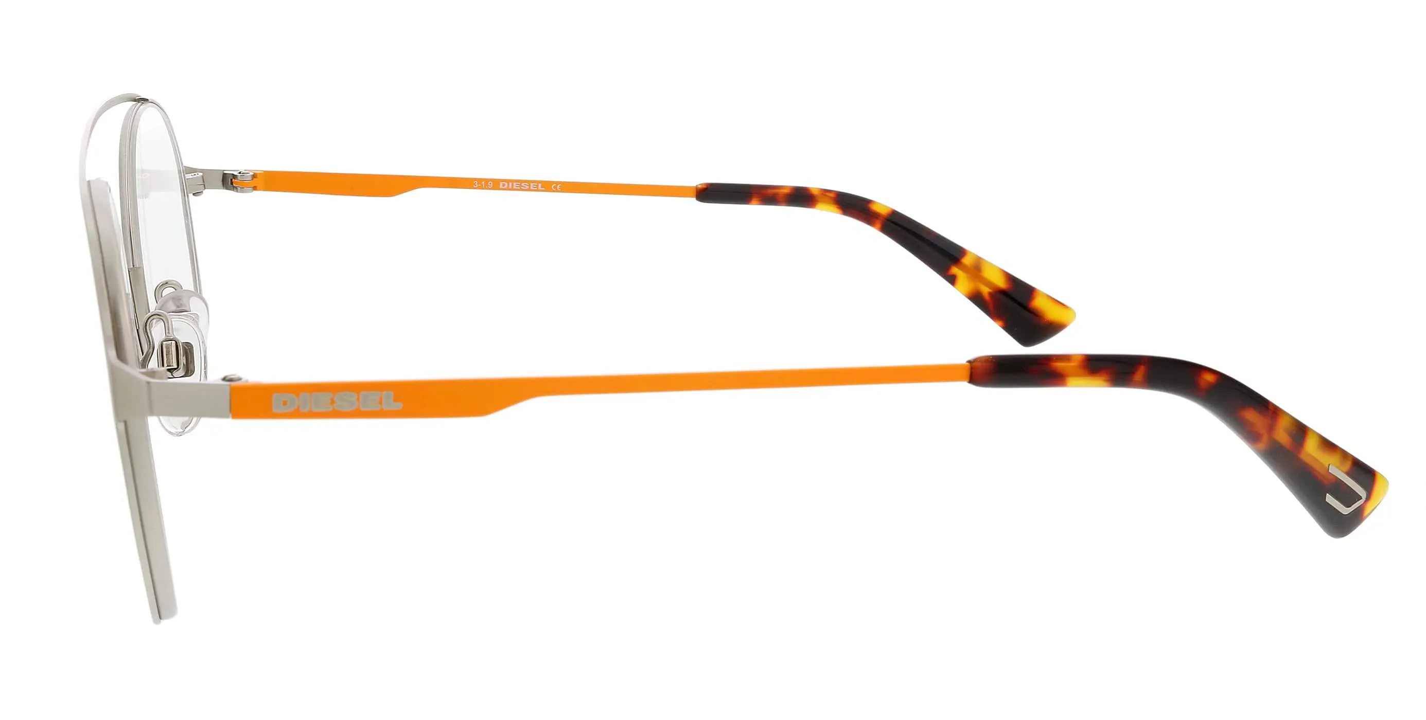 Diesel DL5323 Matte Palladium Semi-Rimless Round Eyeglasses
