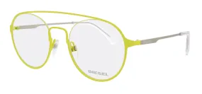 Diesel DL5323 Matte Yellow Semi-Rimless Round Eyeglasses