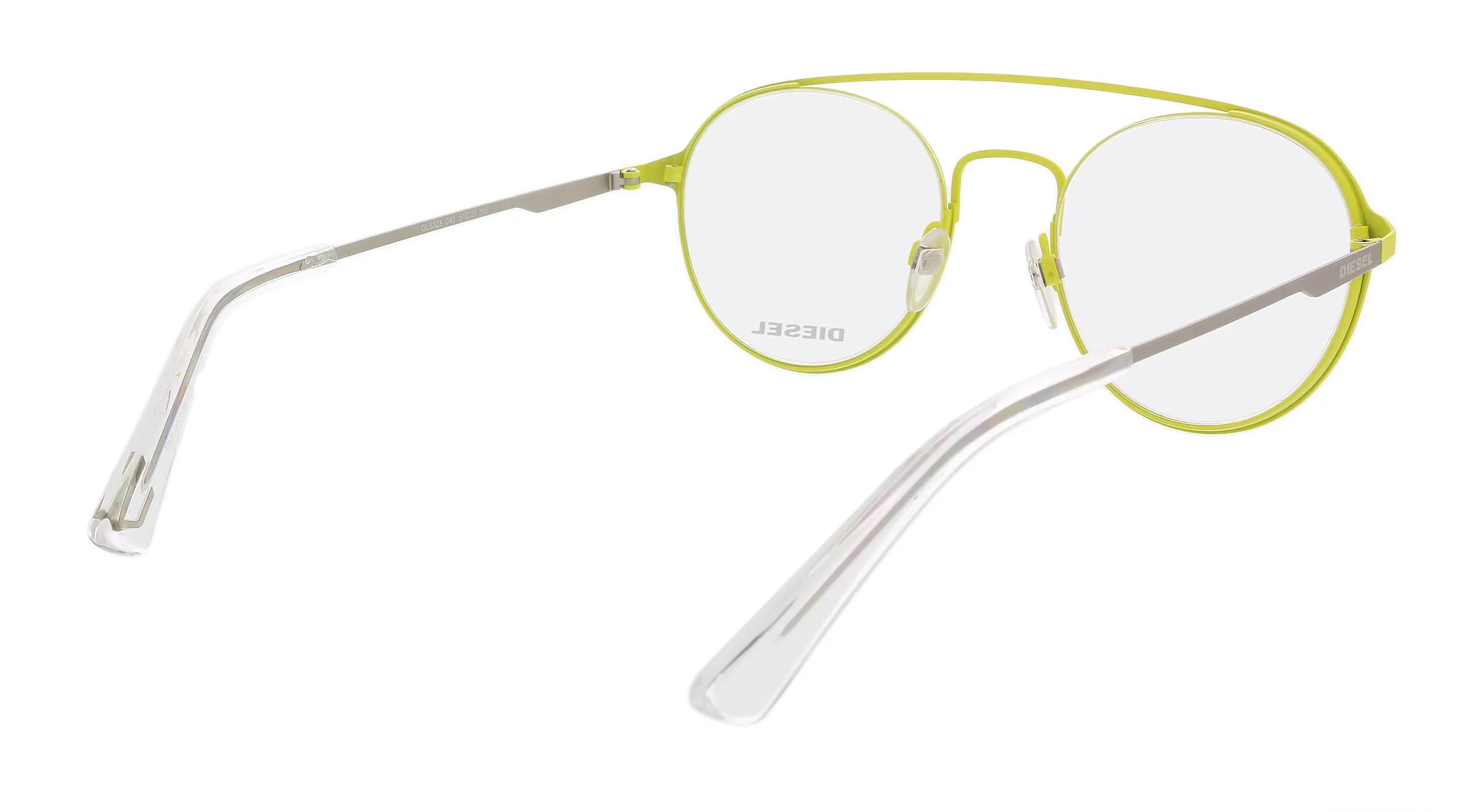 Diesel DL5323 Matte Yellow Semi-Rimless Round Eyeglasses