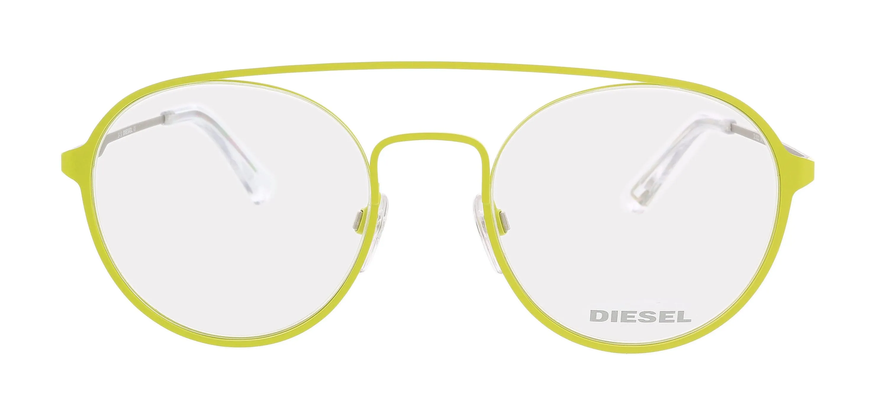 Diesel DL5323 Matte Yellow Semi-Rimless Round Eyeglasses