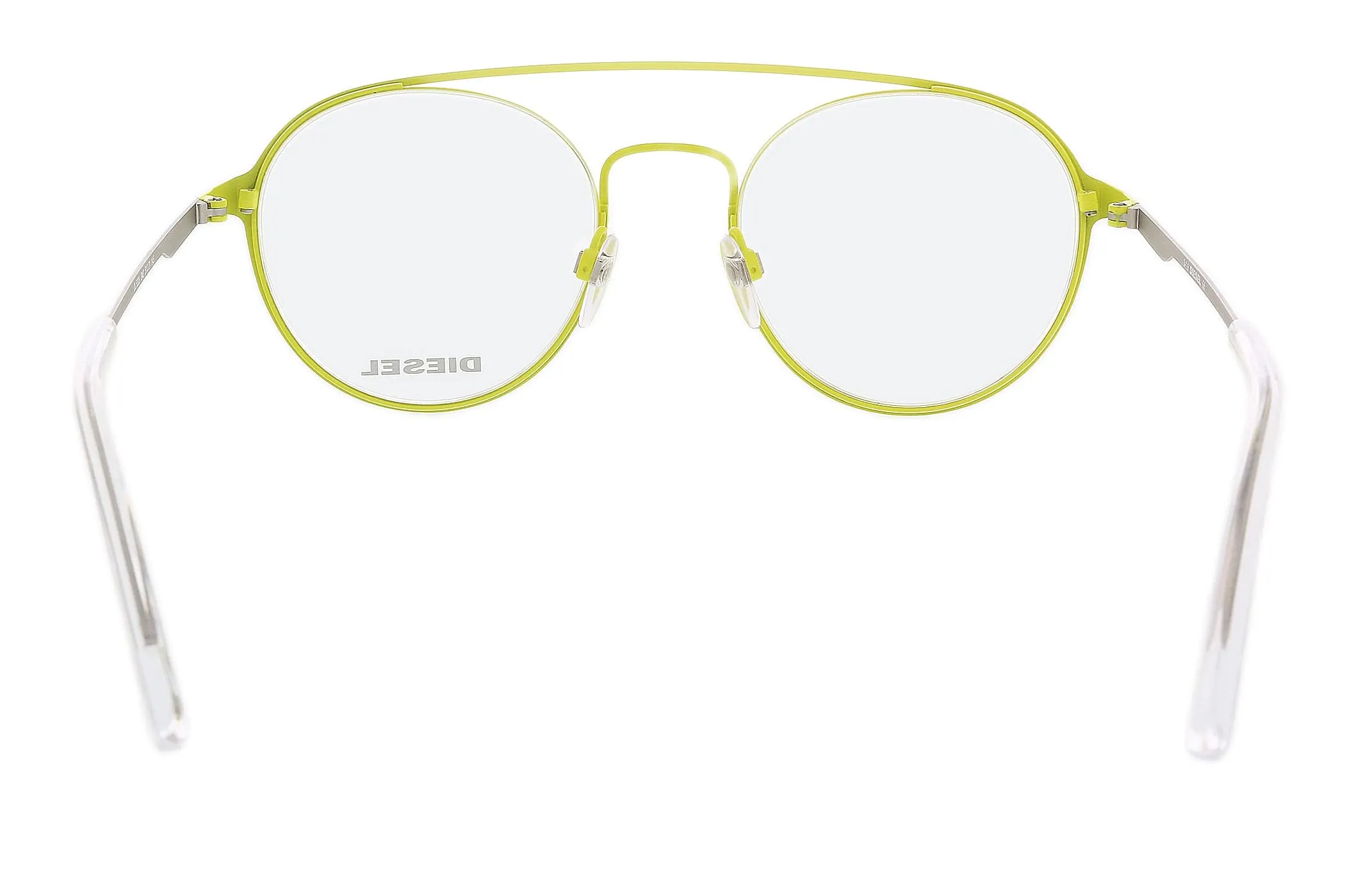 Diesel DL5323 Matte Yellow Semi-Rimless Round Eyeglasses