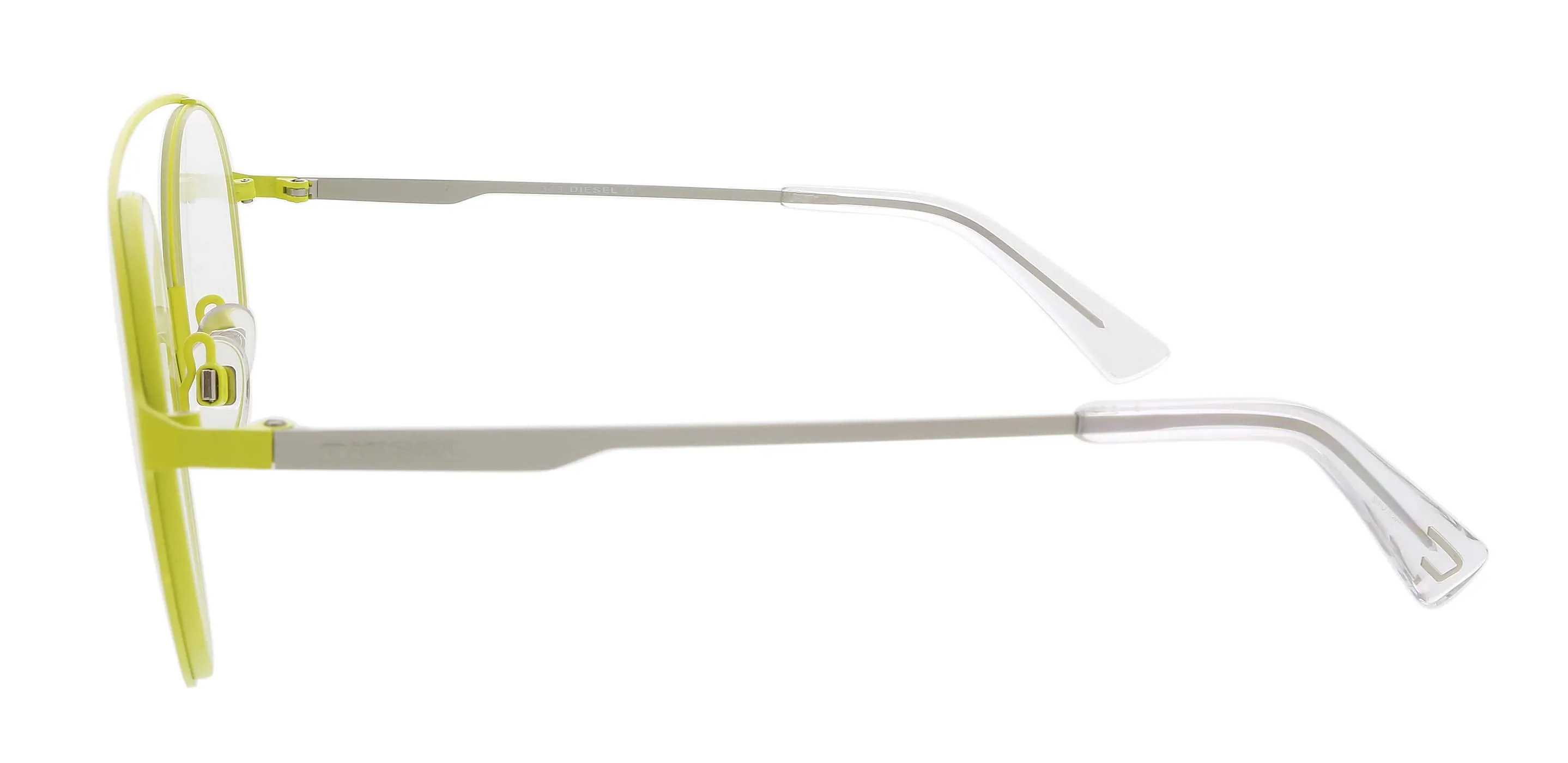 Diesel DL5323 Matte Yellow Semi-Rimless Round Eyeglasses