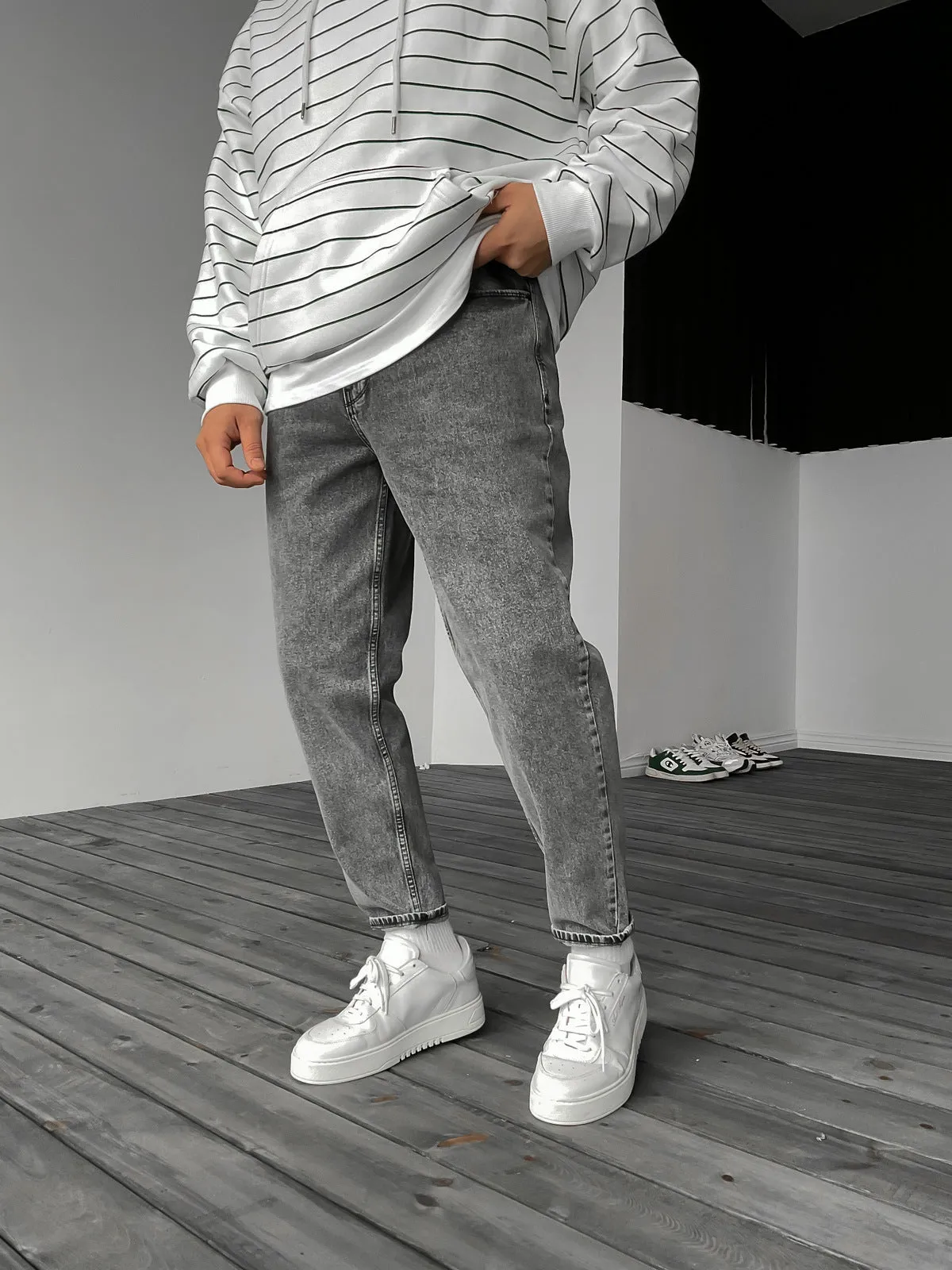 Gray Boyfriend Jeans BB6163