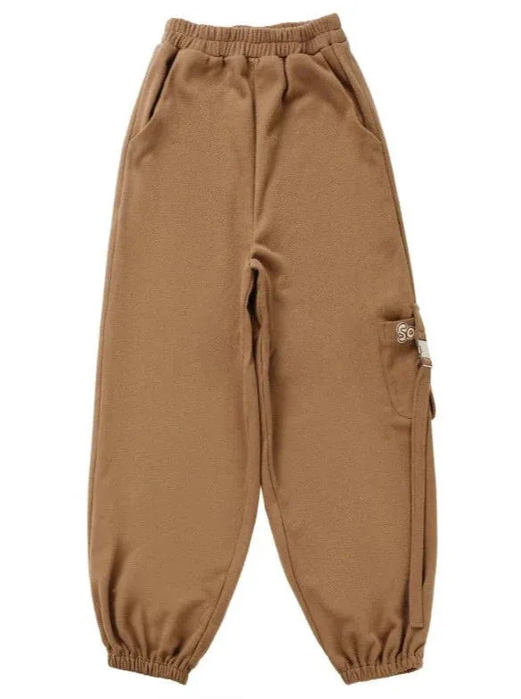 Hoody Fake Far Court   Velvet Casual Pants
