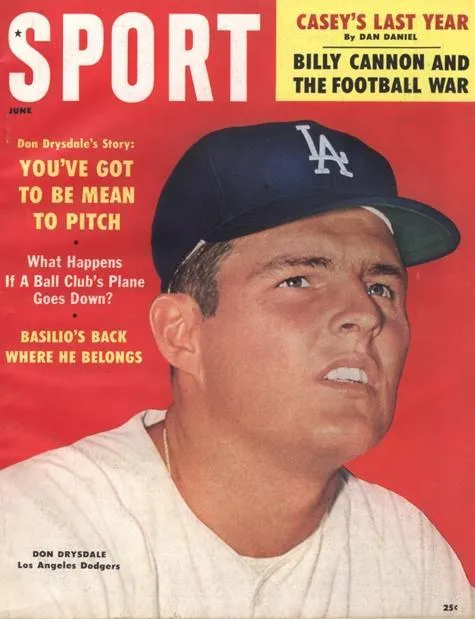 June 1960 Sport Cover (Don Drysdale, Los Angeles Dodgers)