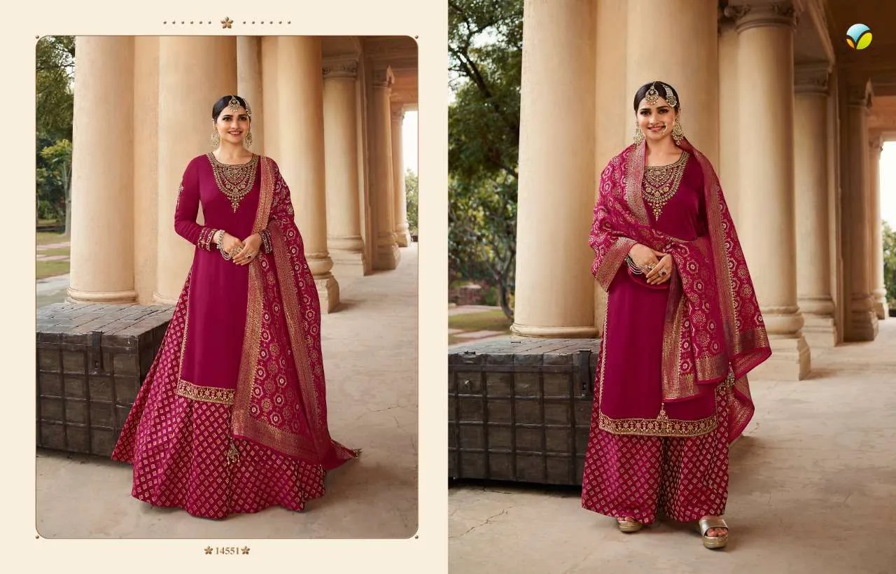 KASEESH BENCHMARK VOL-2 BY VINAY FASHION 14551 TO 14558 SERIES BEAUTIFUL STYLISH FULL STITCHED SUITS
