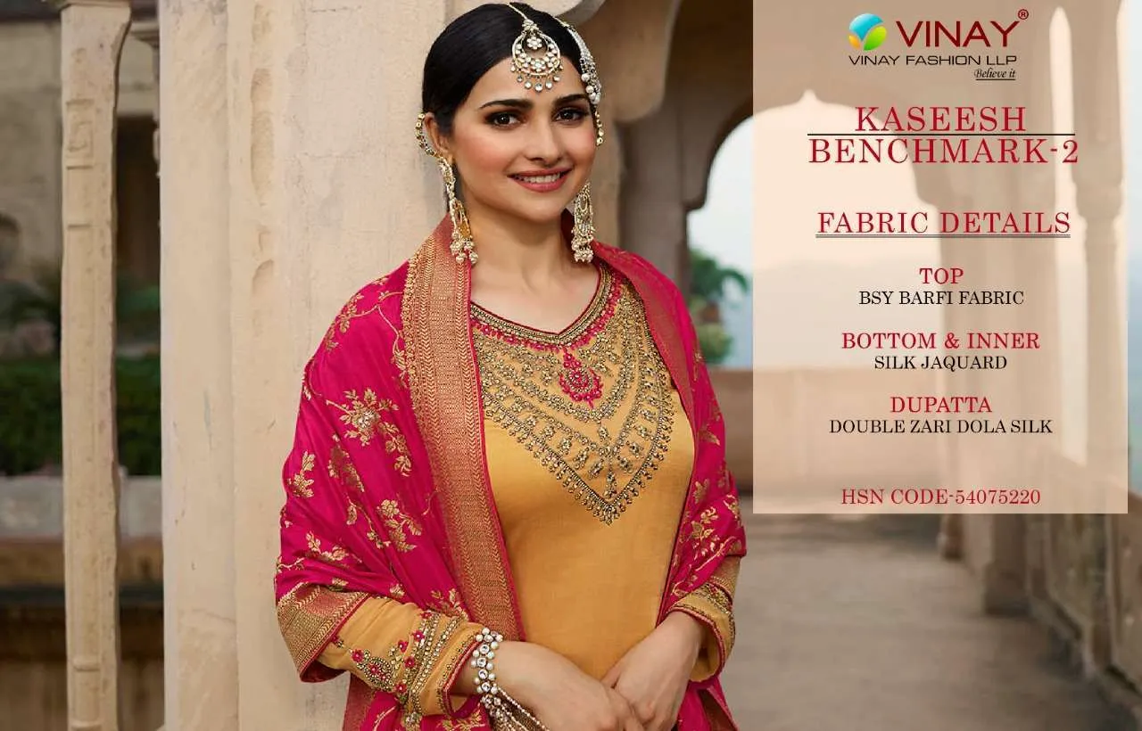 KASEESH BENCHMARK VOL-2 BY VINAY FASHION 14551 TO 14558 SERIES BEAUTIFUL STYLISH FULL STITCHED SUITS
