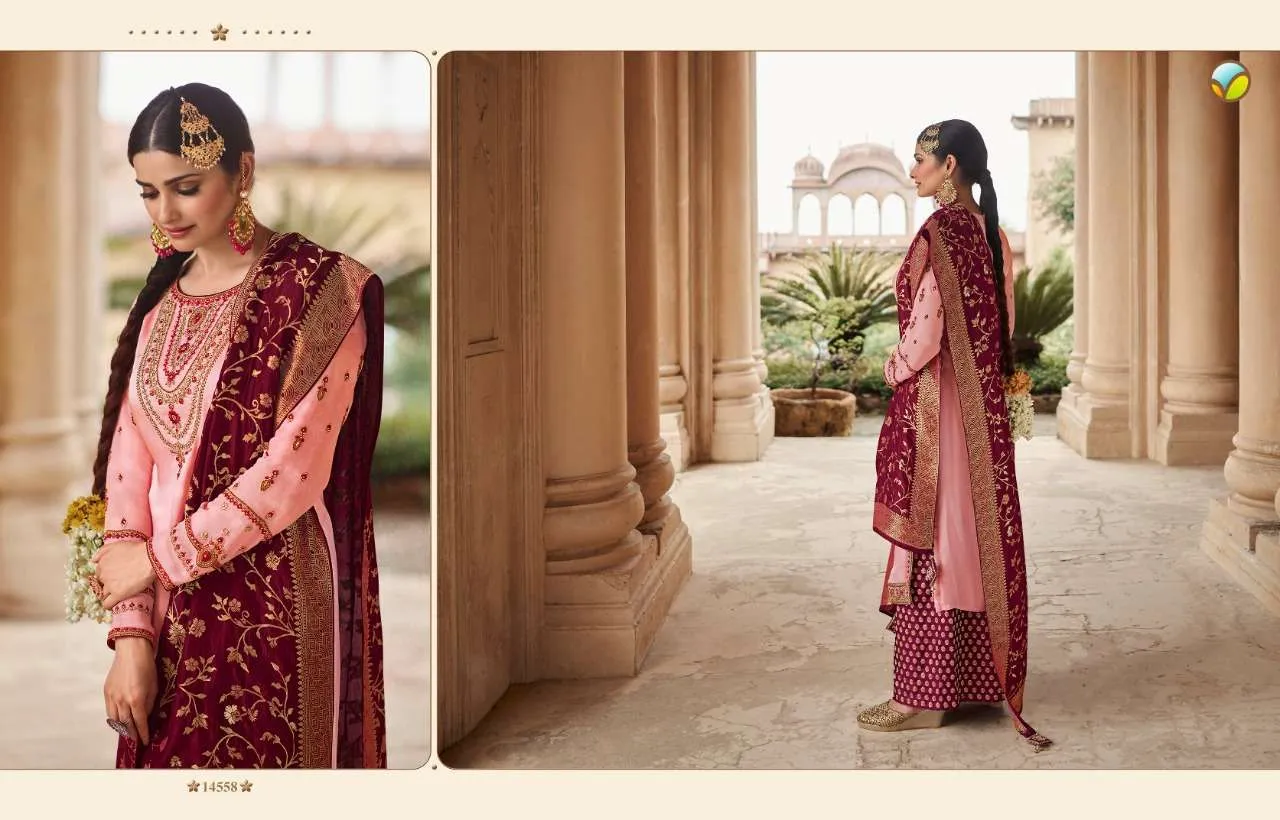 KASEESH BENCHMARK VOL-2 BY VINAY FASHION 14551 TO 14558 SERIES BEAUTIFUL STYLISH FULL STITCHED SUITS