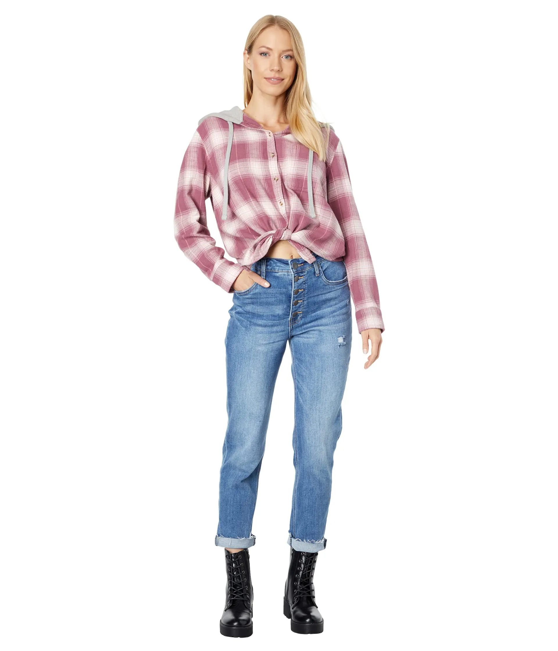 Lucky Brand, Fashion Plaid Hoodie