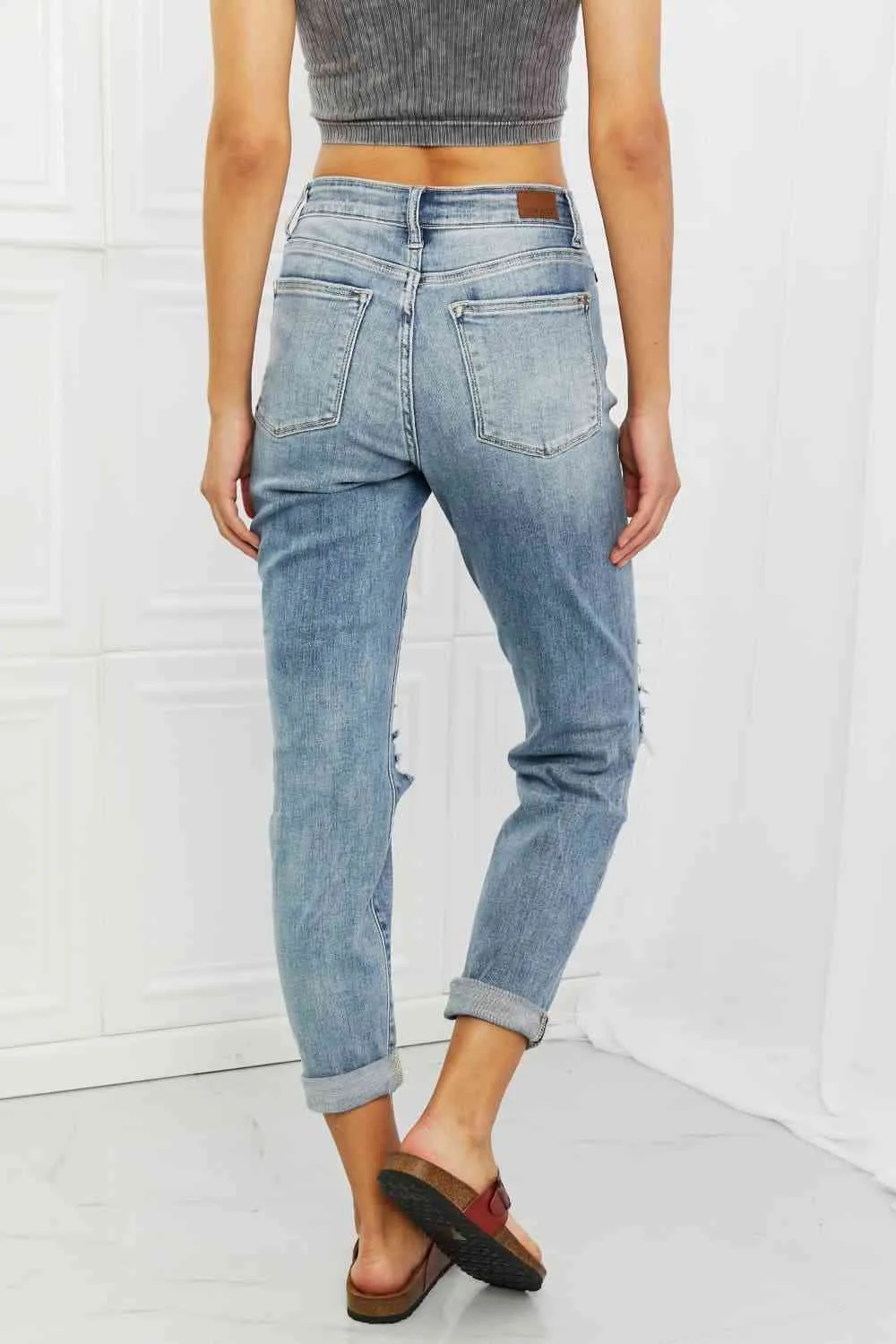 Malia Full Size Mid Rise Boyfriend Jeans
