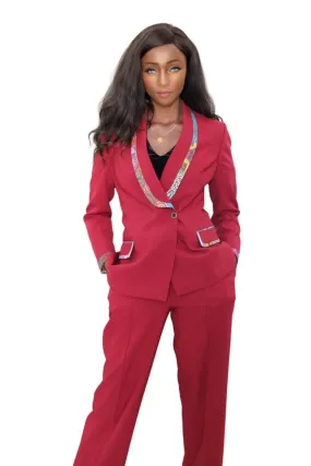 Maroon Business Ladies Suit