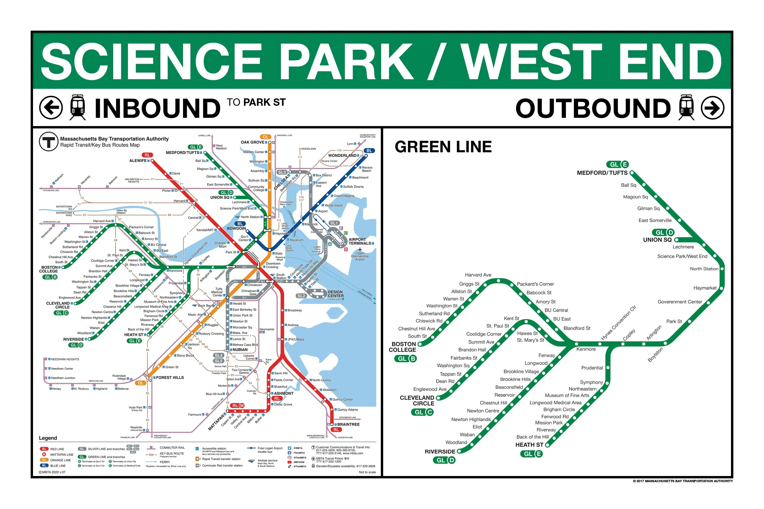 MBTA Green Line Station Panel Prints (18"x24")