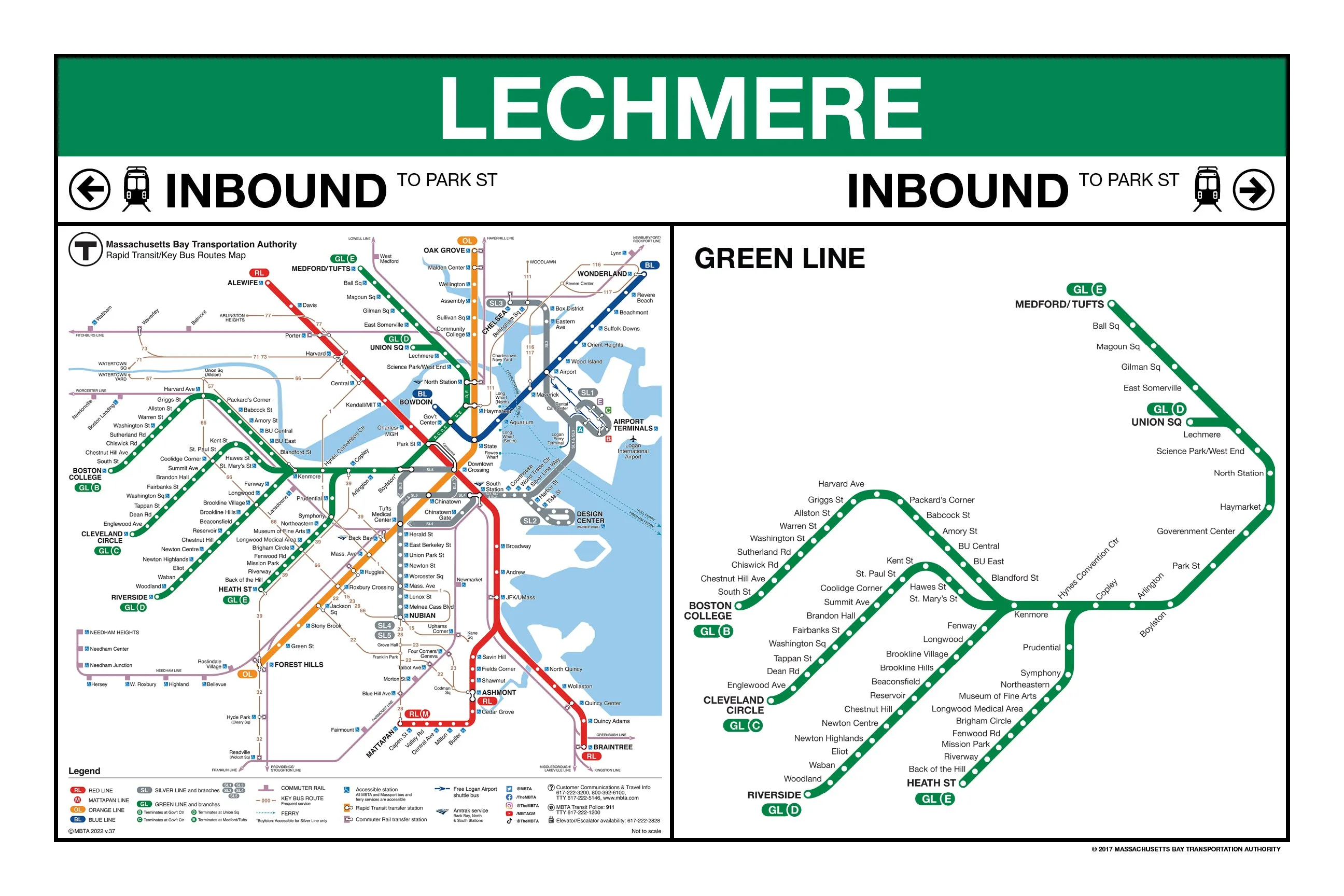 MBTA Green Line Station Panel Prints (18"x24")