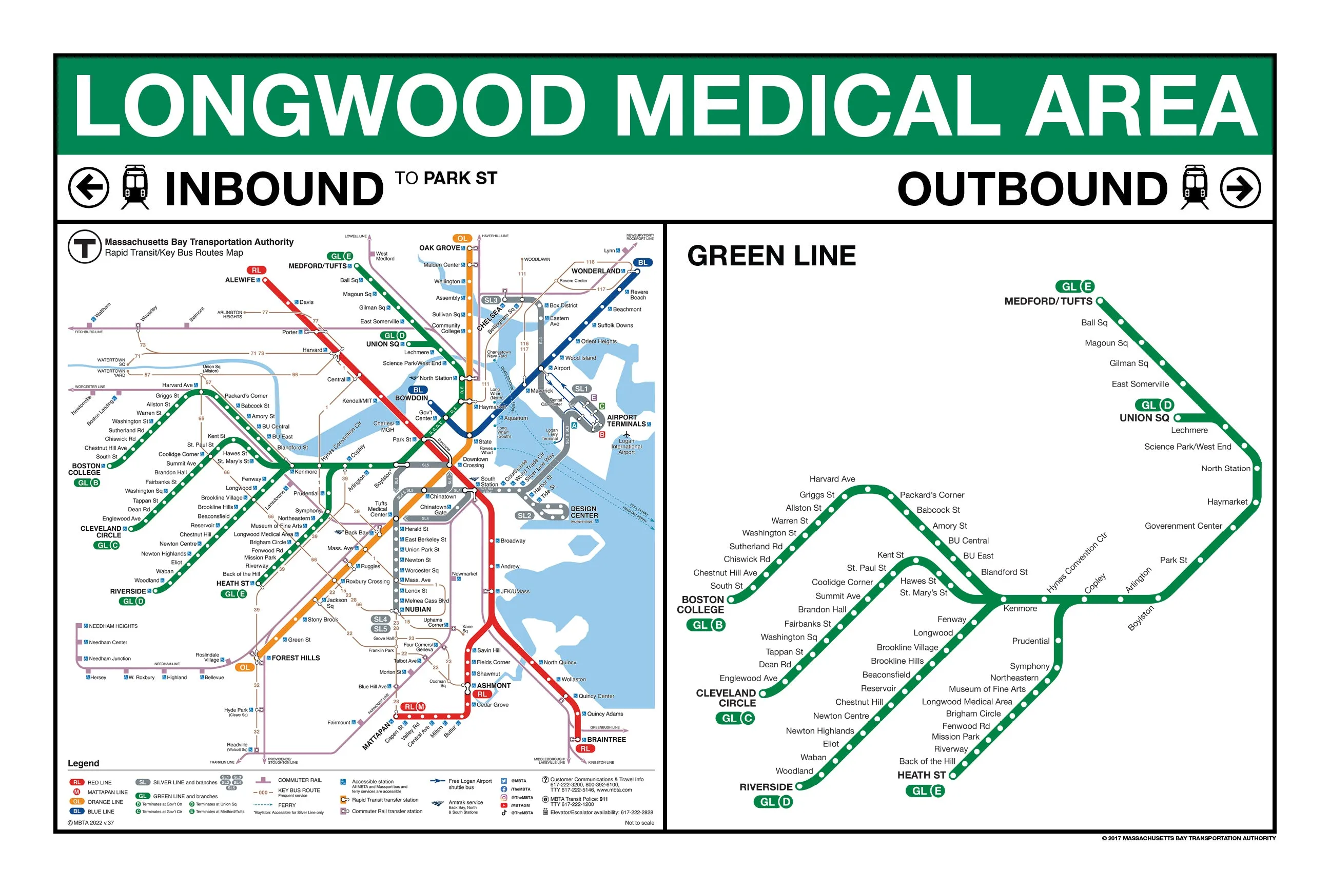 MBTA Green Line Station Panel Prints (18"x24")