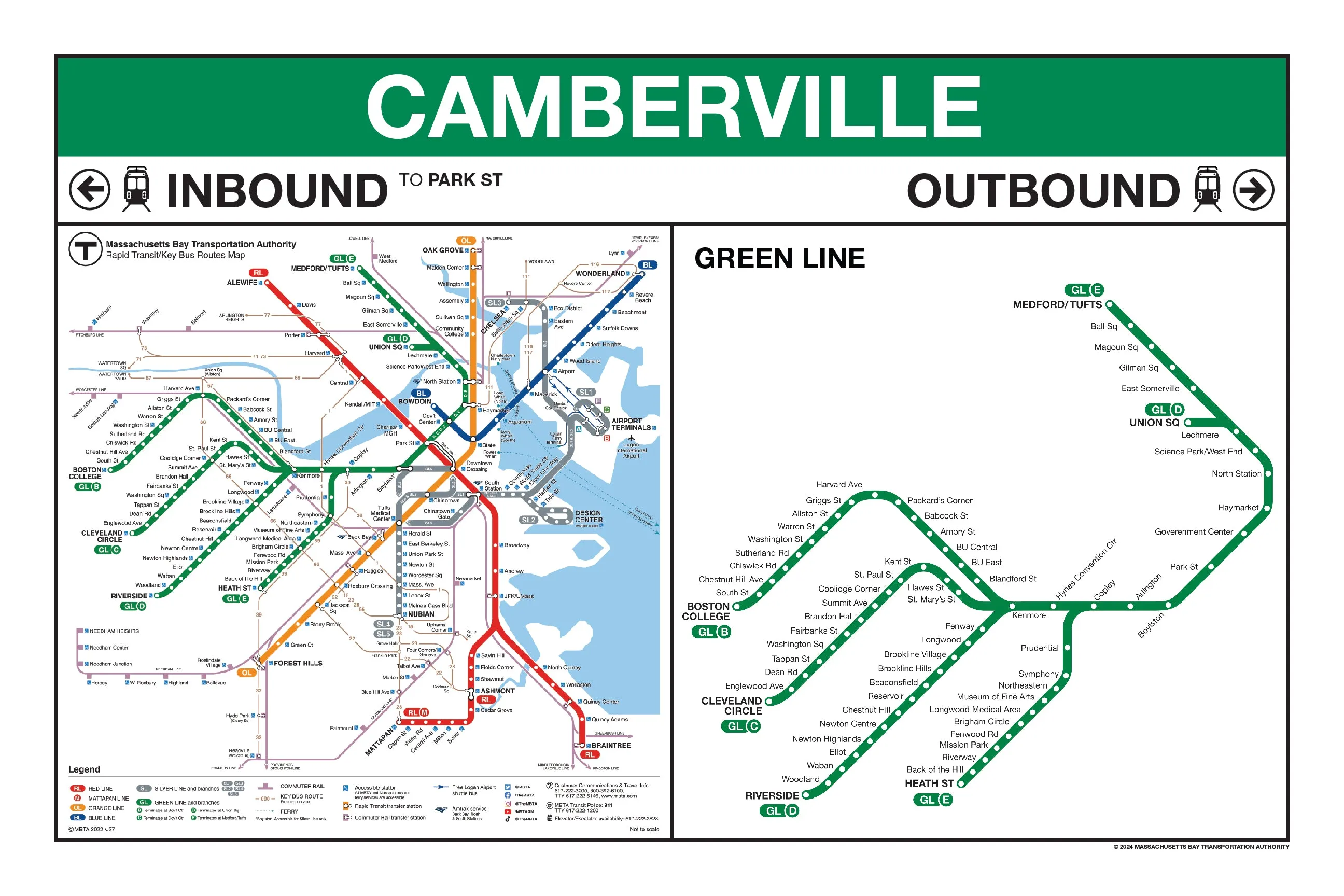 MBTA Green Line Station Panel Prints (18"x24")