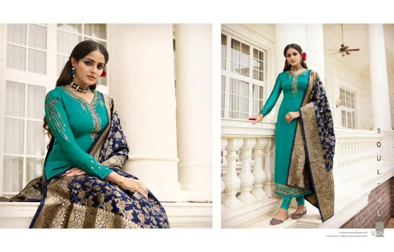Meera Trendz Zisa Banarasi Vol-11 12621-12628 Series Full Stitched Suite