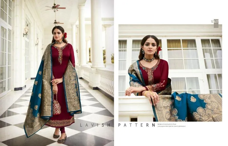 Meera Trendz Zisa Banarasi Vol-11 12621-12628 Series Full Stitched Suite