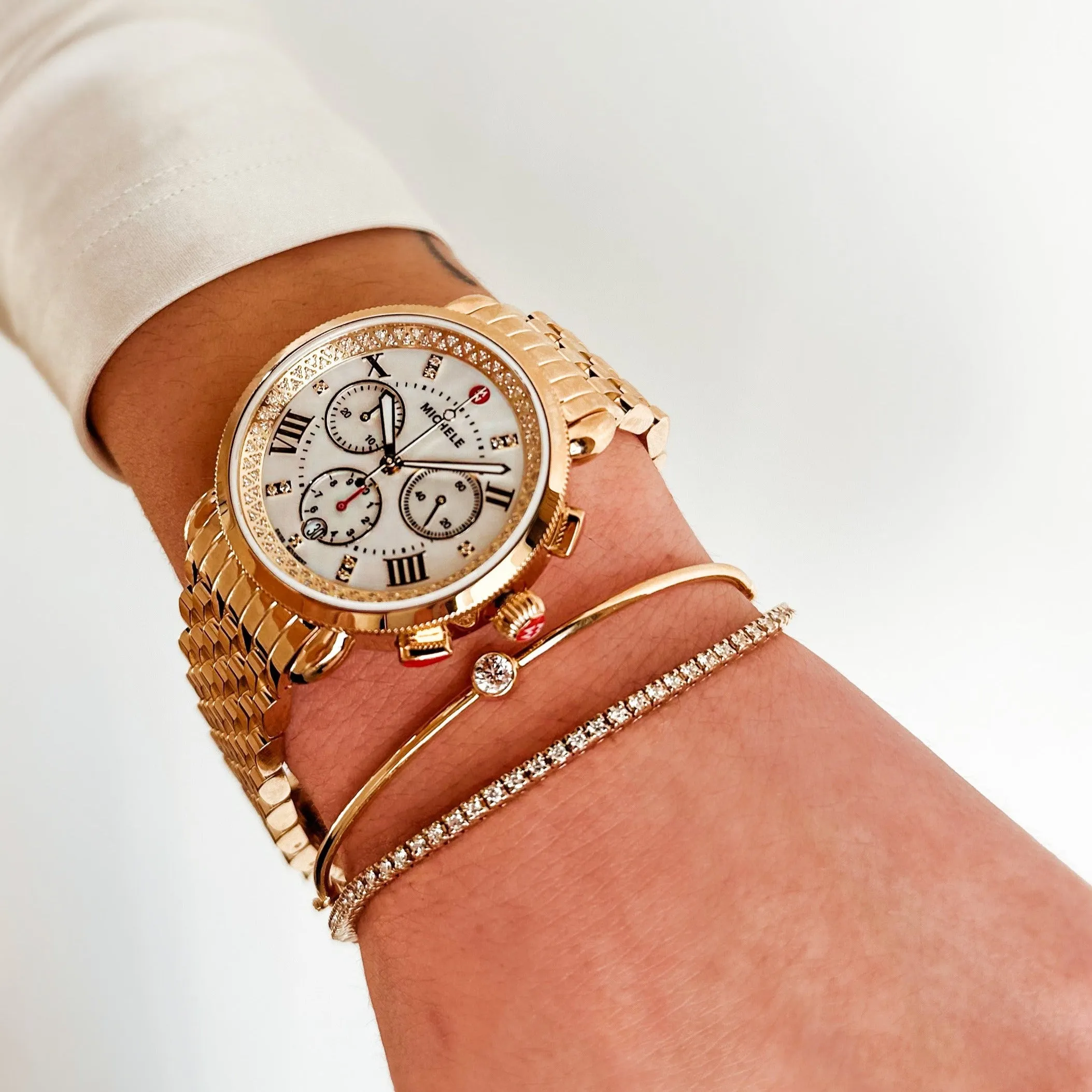 Sport Sail Gold Diamond Watch by MICHELE
