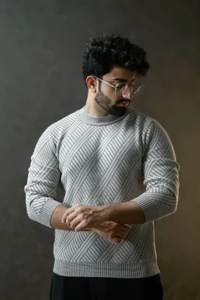 Moonlit Grey Self Textured Sweatshirt - 1124164