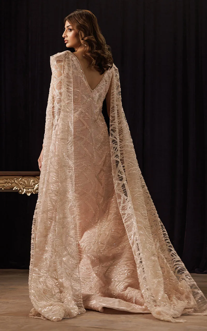 Net Embroidered Jacket with Embroidered Tube & Trouser