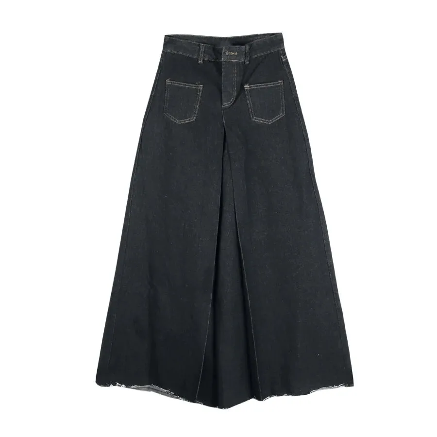 Oversize-Jeans im Goth & E-Girl StilHigh Waist mit weitem Bein